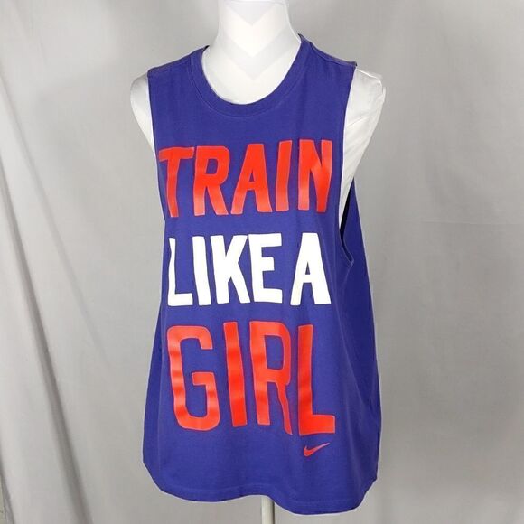 Nike Dri-Fit "Train Like A Girl" Woman's Muscle Tee - Picture 1 of 6